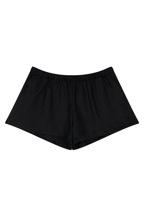 HIBOU Black Linen Shorts