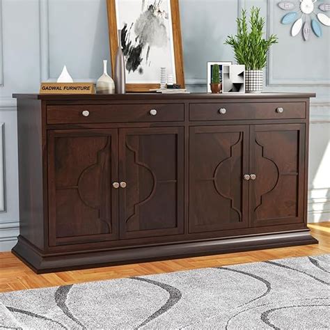 GADWAL FURNITURE Solid Sheesham Wood Sideboard TV Cabinet - Elegant ...
