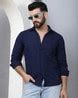 Buy Navy Blue Shirts for Men by INDIAN NEEDLE Online | Ajio.com
