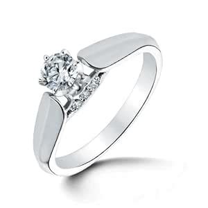 CaratLane 18K White Gold and Diamond Ring : Amazon.in: Fashion