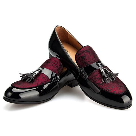 JITAI Men's Dress Loafer Shoes Slip-on Loafer Tassel Loafer Black Size ...