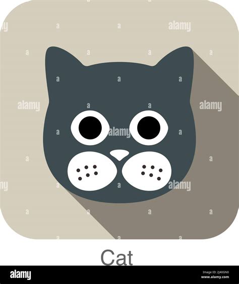 cat face flat icon series Stock Vector Image & Art - Alamy