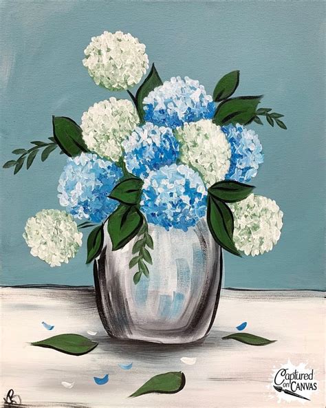 Peaceful Hydrandeas Paint Party!, Captured on Canvas, Dubuque, March 14 ...
