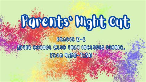 Parents Night Out, 108 E Liberty Avenue, Covington, TN, United States ...