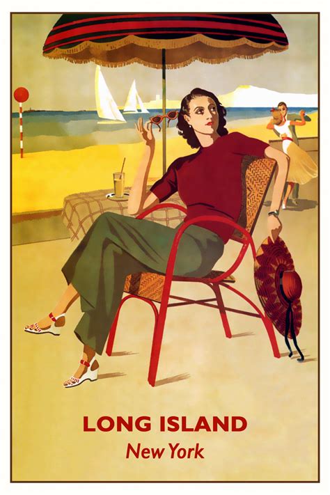 Long Island Vintage Travel Poster Free Stock Photo - Public Domain Pictures