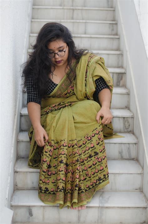 KHAI KHAI 001- HANDLOOM HAND BLOCK PRIN COTTON SAREE – 1519 Textile and ...