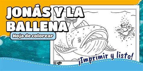 Hoja de colorear: Jonás y la ballena | Twinkl