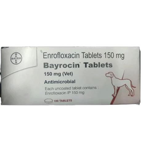 Buy Elanco Bayrocin Tablets 150mg (Enrofloxacin) for Dogs online at ...