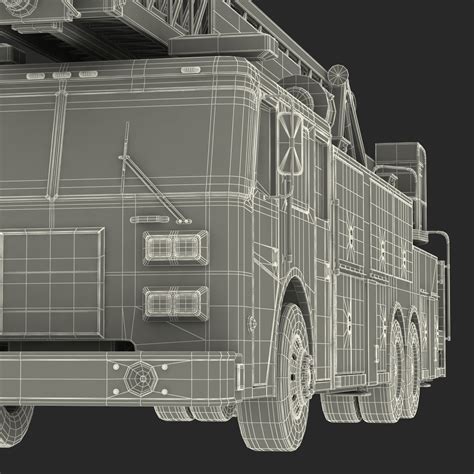 Ladder Fire Truck Rigged 3D model | 3D Molier International