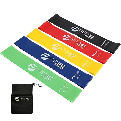 Limm Natural Rubber Exercise Resistance Loop Bands Set Of 5,12-Inch ...