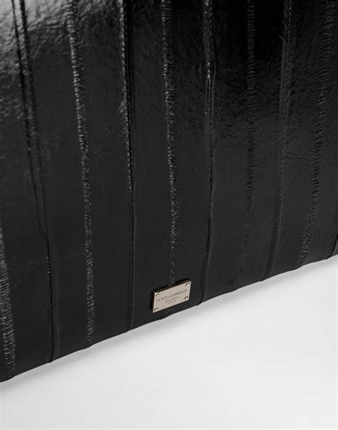 Eel skin necessaire in Black for Men | Dolce&Gabbana®