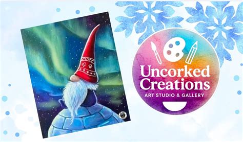 “Northern Lights Gnome” Painting on 16×20 Canvas!, Uncorked Creations ...