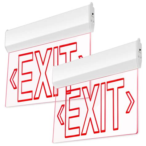Buy AKT LIGHTING Red Emergency Exit Sign, UL-Listed 120-277V, LED Edge ...