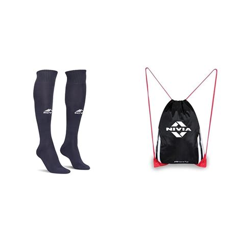 Buy Nivia Plain Encounter Stockings (Navy Blue/White) L String Bag ...