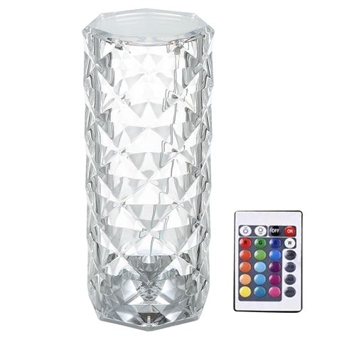 Docooler Acrylic Diamond Table Lamp Desk Beside Light with Controller ...