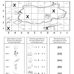 Teaching Grid Reference Pirate Map