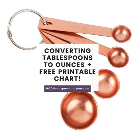 Tablespoons To Ounces + Free Printable Conversions Chart