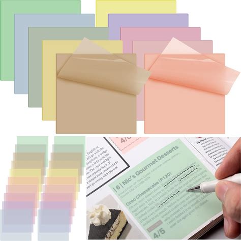 Amazon.com : Jetec 500 Sheets Transparent Sticky Notes Bulk 3x3 Pastel ...
