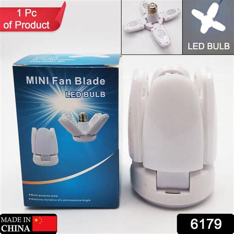 6179 Fan Blade Led Bulb 28V Foldable LED Blade Fan — DeoDap