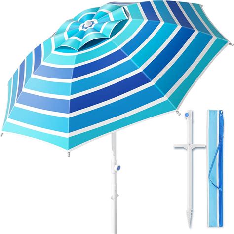 Amazon.com : COONYES 8FT Large Beach Umbrella with Heavy Duty Sand ...