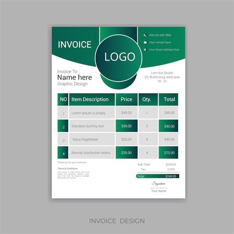 Image result for Invoice Template Design