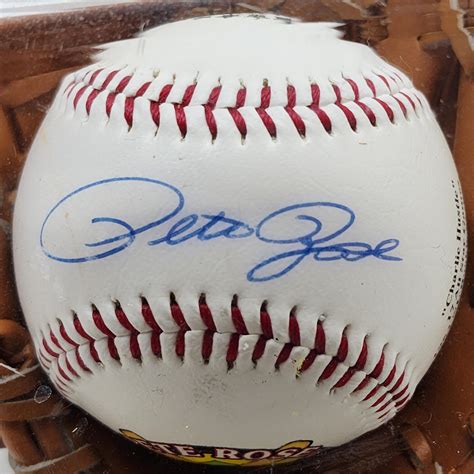 Lot - Pete Rose Autographed Baseball In Display