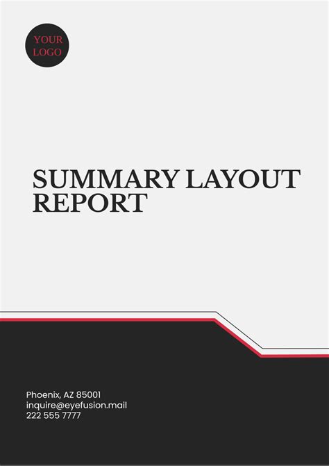 Image result for Summary Report Format