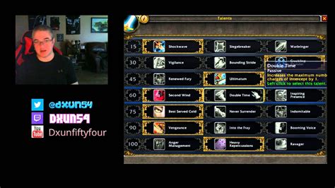 DXUN54 WoW Legion - Protection Warrior Talent Tree - YouTube