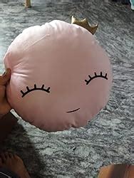 The Purple Tree Velvet Full Moon Cushion With Crown For Kids And Babies ...