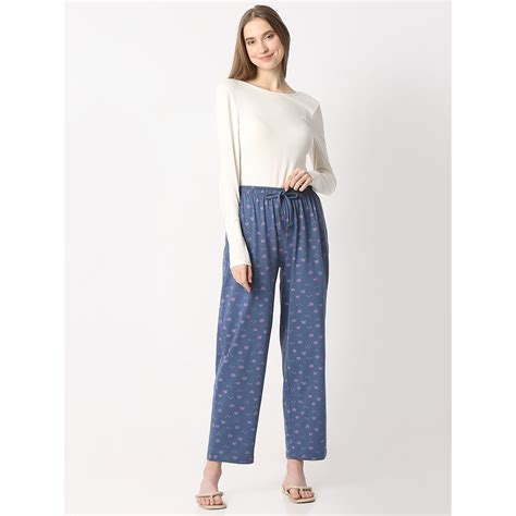 Buy Smarty Pants Womens Soft Cotton Navy Blue Teddy Print Pyjama Online