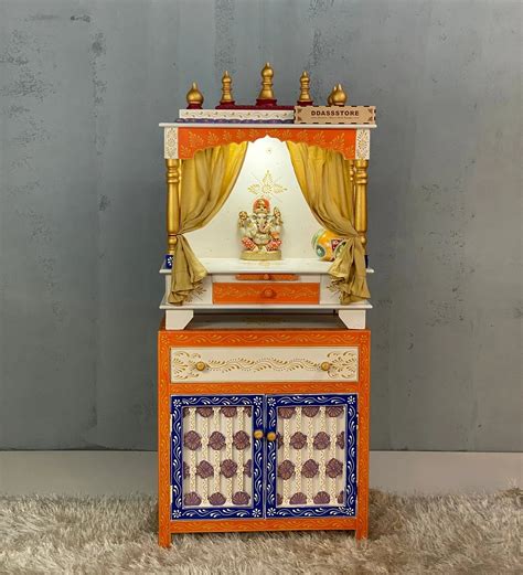 Wooden Pooja Temple & Puja Mandap with Cabinet for Home | DDASSWT2412 ...
