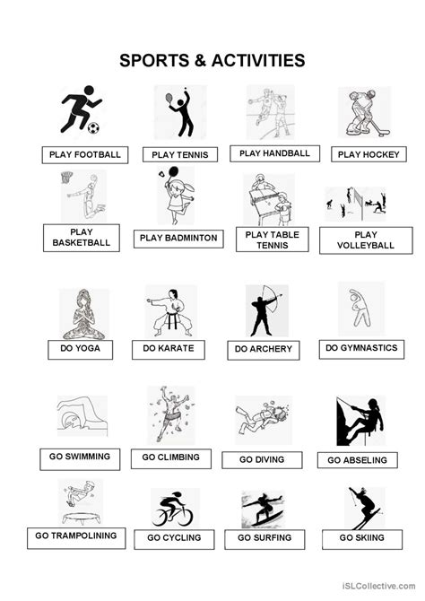 Sport Vocabulary Worrksheet 的图像结果