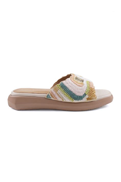Buy Coral Pop Flat Sandals Online for Women | Anaar