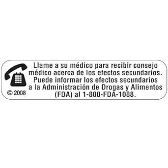 PHARMEX HG-993 Permanent Paper Label,"LLAME A SU MEDICO", 1 9/16" x 3/8 ...