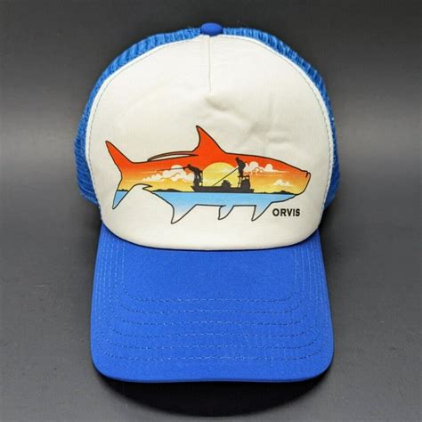Orvis Retro Trucker Hat Cap Baseball Hunting Shark... - Depop