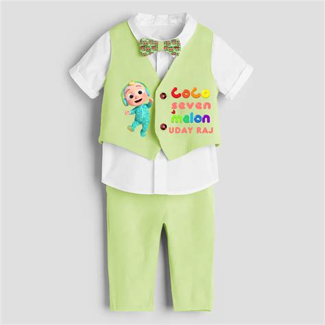 Seventh Year Cocomelon Themed Customized Waist Coat With Name For Kids ...