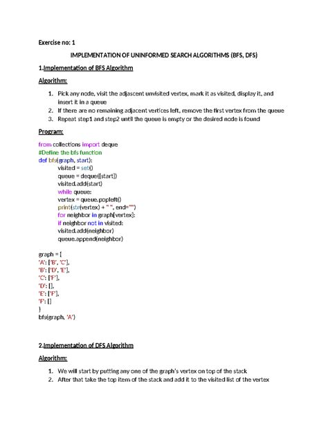 Experiment 1 - AIML EXCERCISE - Exercise no: 1 IMPLEMENTATION OF ...