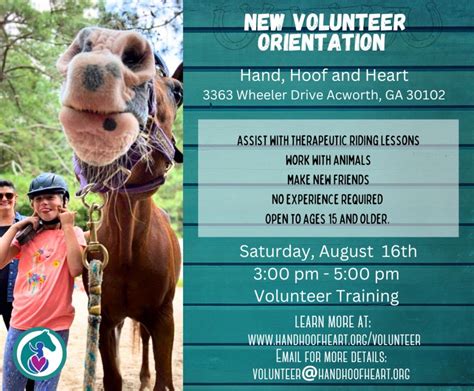 🌟 Volunteer Orientation at Hand, Hoof, and Heart 🌟, 3363 Wheeler Drive ...