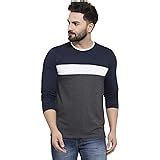 Buy Kalt Men's Dual Colour Full Sleeves Round Neck Cotton Blend T-Shirt ...