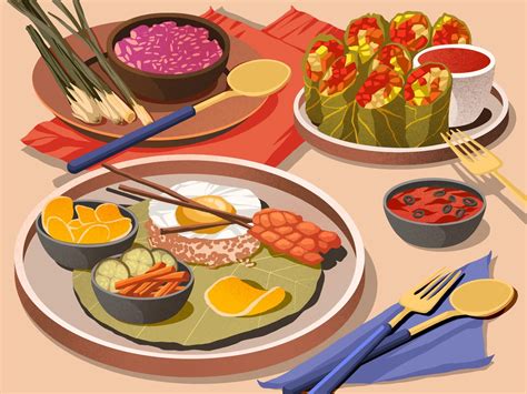 Diversity of Food in Bright Digital Illustrations by Helen Lee