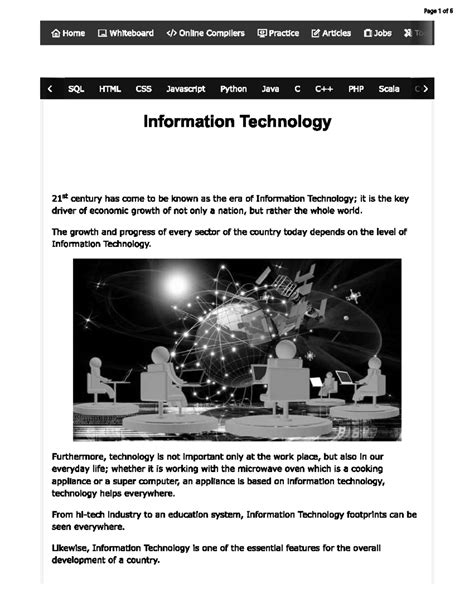 Information Technology Overview and Its Global Impact - Studocu