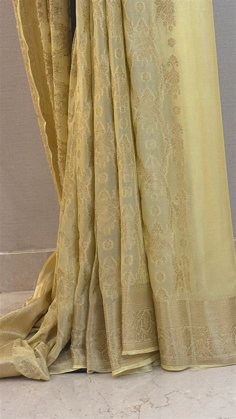 Fluid Grace Light Yellow Saree – House of Hrdya