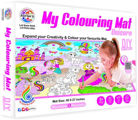 Buy Ratna's My Coloring Mat Alphabets & Pictures Printed Mat of Size 40 ...