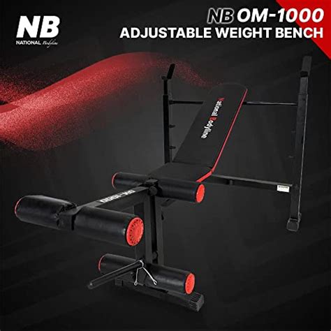 National Bodyline Adjustable Weight Bench Full Body Workout, Foldable ...