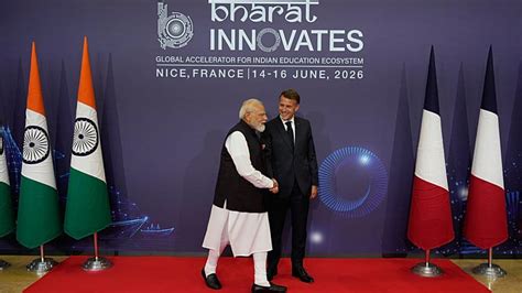 Macron and Modi meet in France for Indian tech showcase