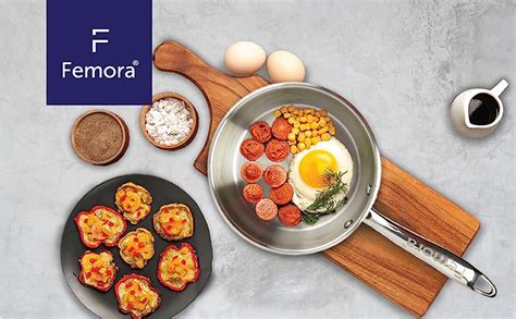 Buy Femora Stainless Steel 20cm Flat Fry Pan, Bonded Tri-Ply Bottom, 20 ...