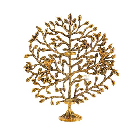 Brass Antique Tree Showpiece For Home Table Dacor With TeaLight Candle ...