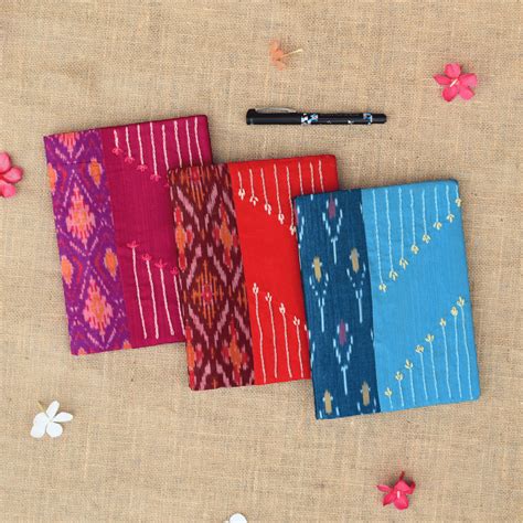 Kritikala Handmade Ikat Embroidered Paper Diary