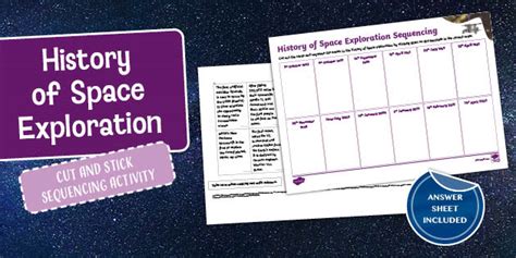 KS2 History of Space Exploration Cut and Stick Sequencing