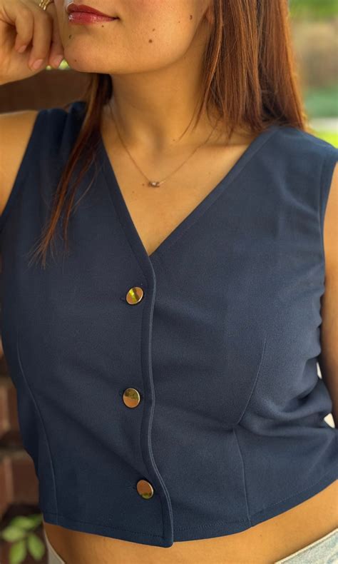 Prussian Blue Cropped Waist Coat – FAIL.